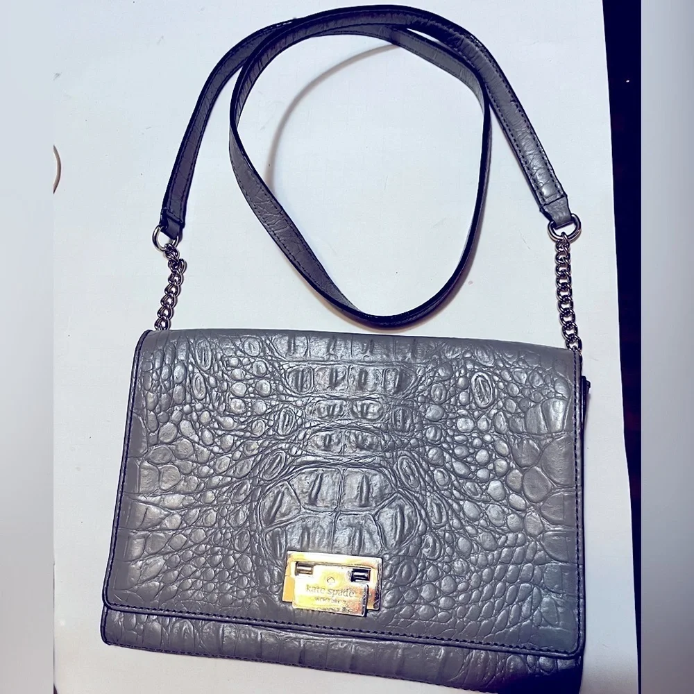 Kate Spade New York Crocodile Ladies Crossbody Lightweight Distinguished Purse